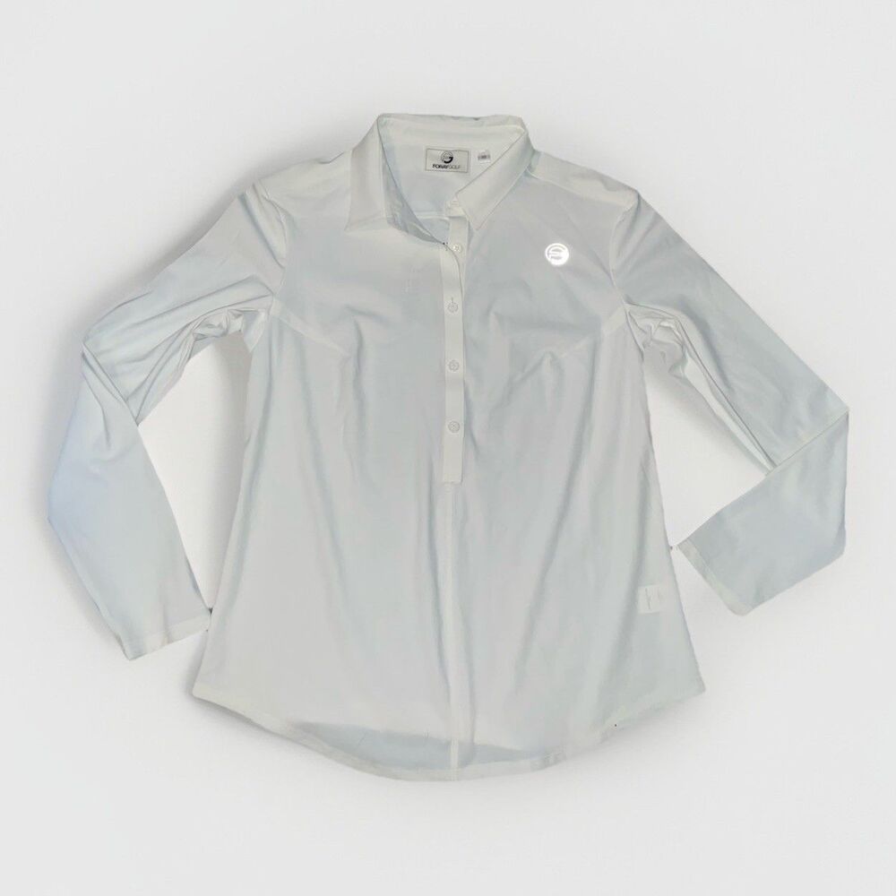 Foray Golf Woman’s White Stretch Top Size XS Long sleeve